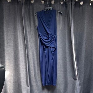 Blue  Ruched Sheath Dress